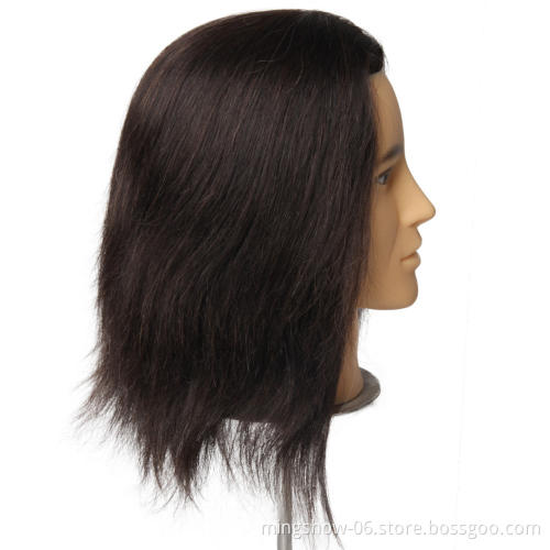 Hairdresser male mannequin head with human hair for sale